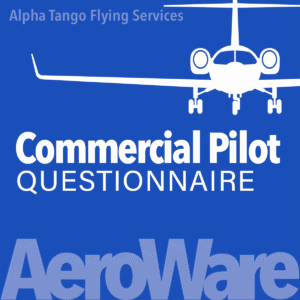 Commercial Pilot Questionnaire by Alpha Tango Flying Services featuring FAA Commercial Pilot Airman Knowledge Test practice questions with detailed explanations through the AeroWare Aviation Knowledge platform.